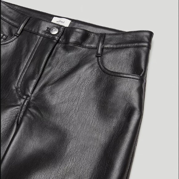 Aritzia Wilfred Melina Low Rise Pant in Black Vegan Leather - Picture 5 of 9